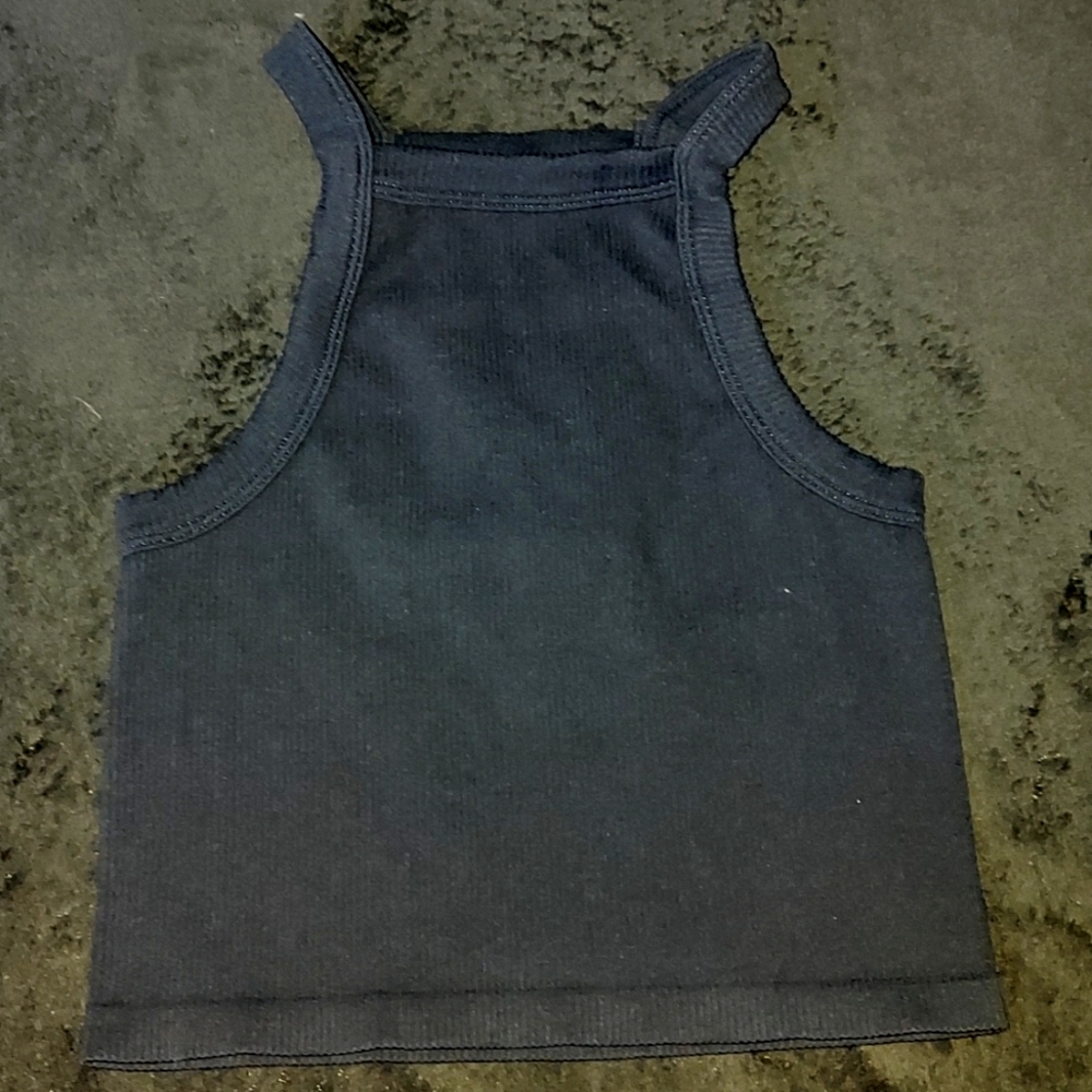 Navy Blue Tank Top Crop Top